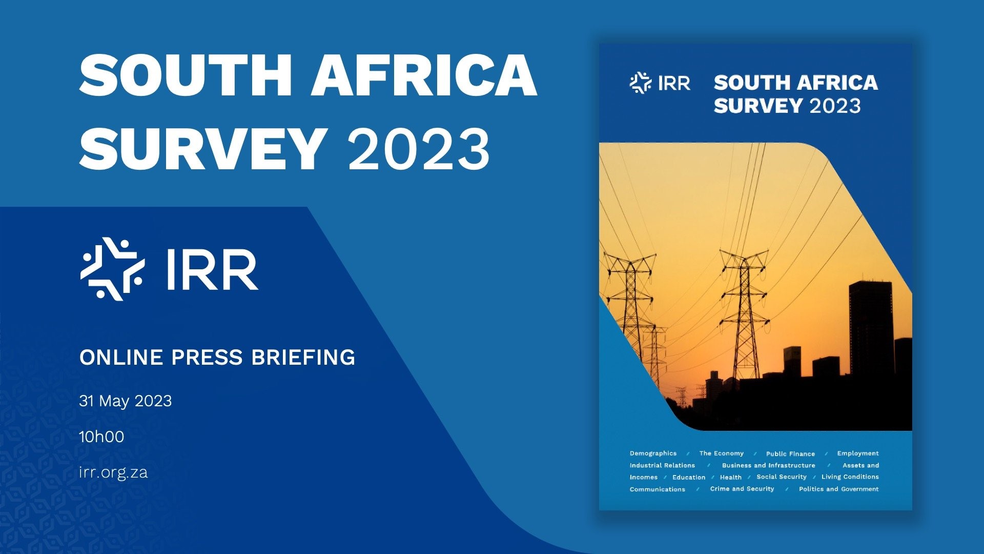 IRR Online Press Briefing Invitation: 2023 South Africa Survey launch - Vimarsana News