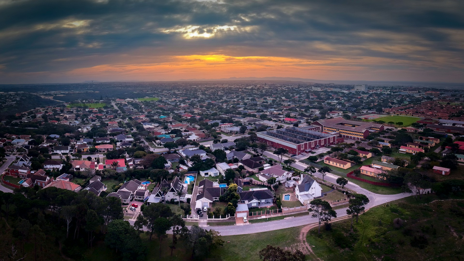 A photograph of a South African suburb.